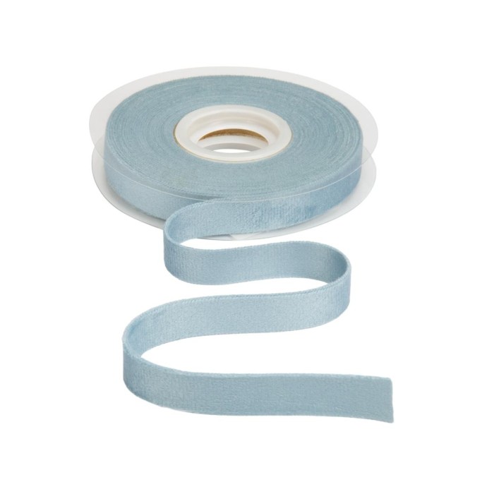 NASTRO VELLUTO DOPPIO MM15 X 7MT CELESTE POLVERE